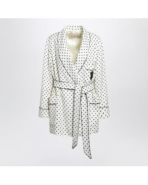 Valentino Supergrain Jacket With Plusdepois Print - White