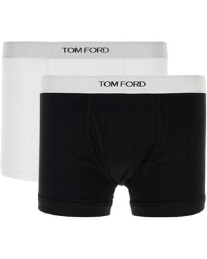 Tom Ford Set Of 2 Logo-Waistband Cotton Boxer Briefs - White