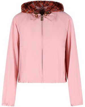 Burberry Begonia 'Newcott' Cropped Polyamide Hooded Jacket - Pink