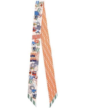Fendi Printed Silk Bandeau - White