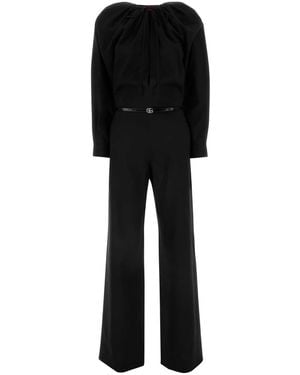 Gucci Keyhole-Neck Jumpsuit - Black