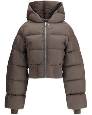 Rick Owens Hooded Down Jacket - Brown