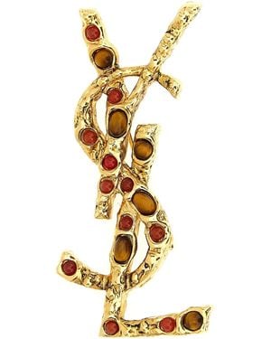 Saint Laurent Cassandra Brooch - Metallic