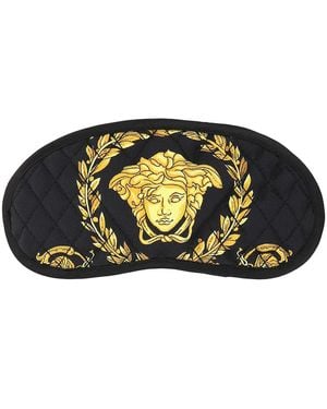 Versace Printed Silk Sleep Mask - Black