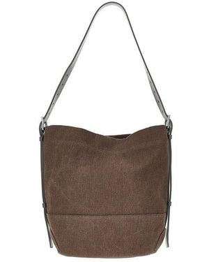 Lemaire Small 'Belted' Canvas Tote Bag - Brown
