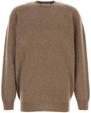 Jil Sander Biscuit Oversize Wool-Cashmere Sweater - Brown