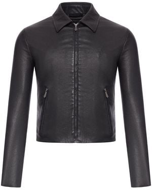 Gucci Washed Stretch Nappa Leather Jacket - Black