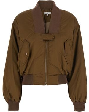 Chloé Chloã Bomber Jacket With V Neck And Front Zip Closure - Brown