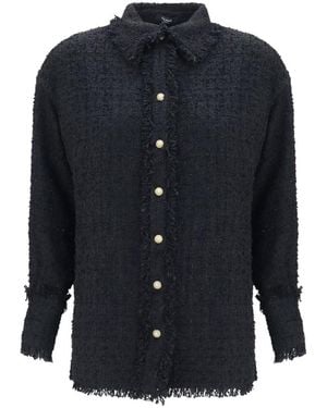 Balmain Tweed Overshirt - Blue