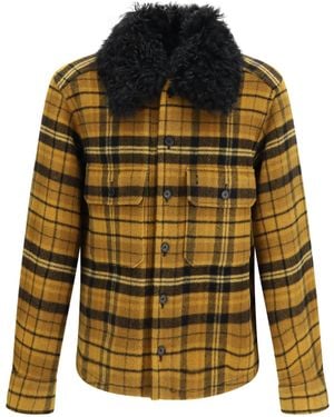 Fendi Check Wool Blouson Jacket - Yellow