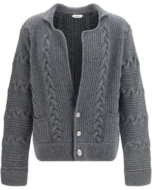 Versace Knitted Button Cardigan - Gray