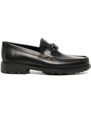 Ferragamo Leather Moccasin - Black