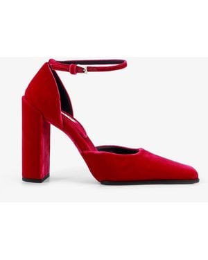 Alaïa D' Orsay 90 Velvet Décolleté - Red