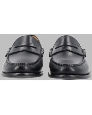 BOSS Sleek Leather Loafers - Gray