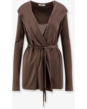 Max Mara Mxmfalda Yocell And Silk Blend Cardigan - Brown