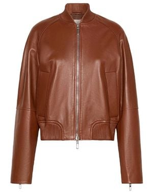 Sportmax 'Amour' Leather Jacket - Brown
