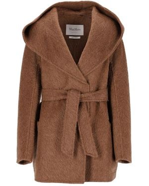 Max Mara Short Coat With A Hood - Brown