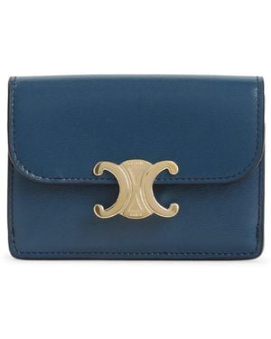Celine Card Holder With Flap - Blue
