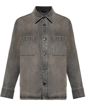 Fendi Patch-Pocket Denim Jacket - Gray