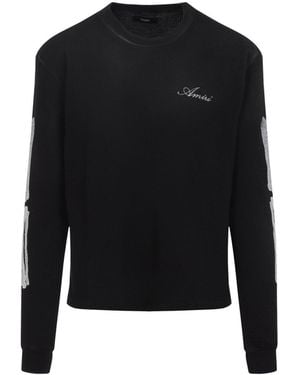 Amiri Bones Stacked Long Sleeve Tee in Black for Men | Lyst