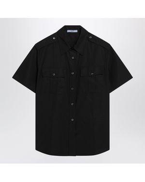Prada Poplin Short-Sleeve Shirt - Black
