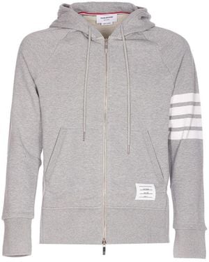 Thom Browne 4Bar Zipped Hoodie - Gray