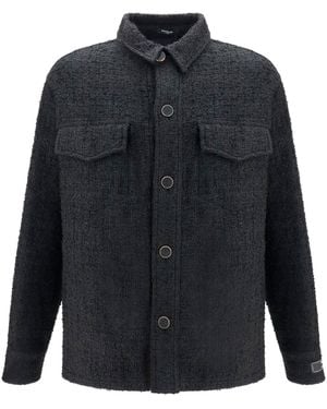 Balmain Tweed Buttoned Jacket - Blue