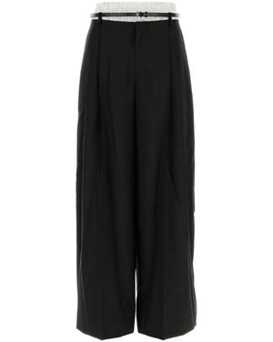 Alexander Wang Mid-Rise Belted Tailored Pant - Black