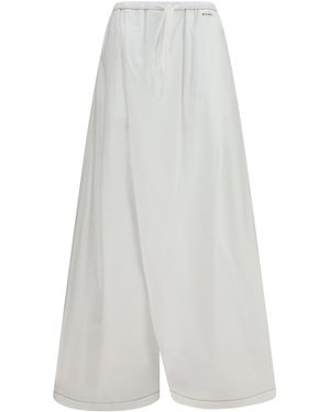 Marni Draping Wide-Leg Pants - White