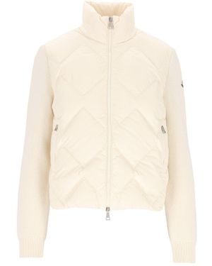 Moncler Padded Wool And Cashmere Sweatshirt - Natural