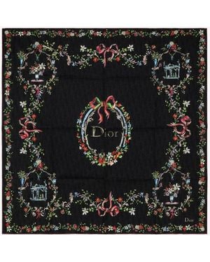 Dior Dior Dior Arabesque Dioriviera 90 Silk Foulard - Black