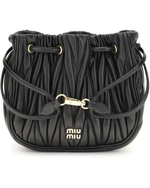 Miu Miu Matelassã Nappa Leather Pouch - Black
