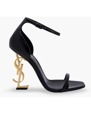 Saint Laurent Opyum Patent Leather Sandals - White