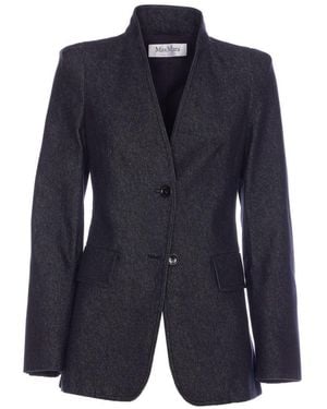 ジャケット Max Mara BEATRICE BLAZER SLIM DENIM EFFECT MAX MARA Beatrice Denim Effect Cotton Blazer Max Mara