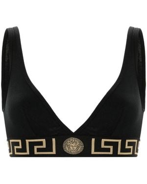 Versace Bralette With Greek Edge - Black
