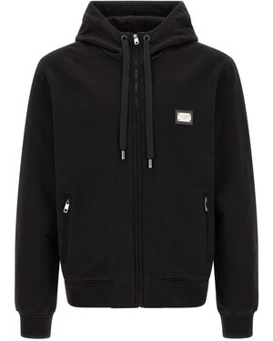 Dolce & Gabbana Dolce & Gabbana Logo Plaque Hoodie - Black