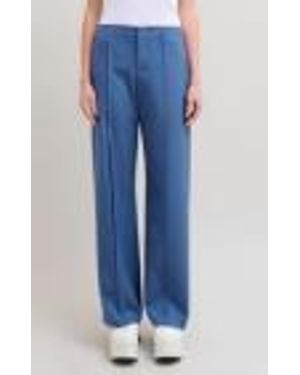 Marni Straight Pants With Central Row Cut - Blue