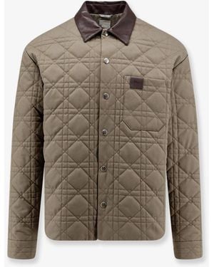 Dior Dior Cannage Shirt/Jacket With Dior Patch And Leather Collar - Natural