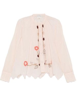 forte_forte Embroidered Cotton Shirt - Pink