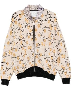 forte_forte Jacquard Bomber Jacket - Natural