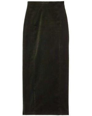 Jil Sander High-Waisted Velvet Maxi Skirt - Black