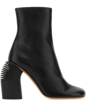 Off-White c/o Virgil Abloh Leather Spring Ankle Boots - Black