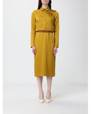 Gucci Gg Motif Silk Blend Midi Shirtdress - Yellow