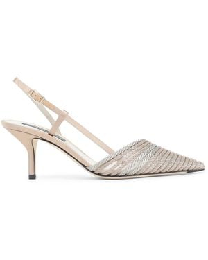 Giorgio Armani Nude And Satin Slingback - Metallic