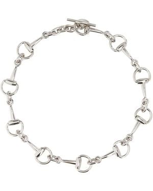 Gucci Metal Horsebit Necklace - Metallic