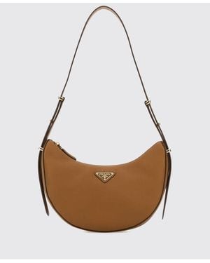 Prada Leather Bag With Triangle Logo - White
