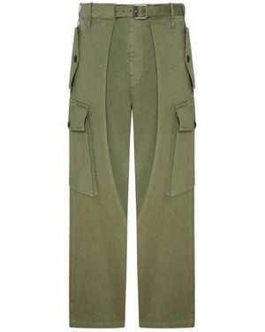Loewe Cotton Cargo Pants - Green