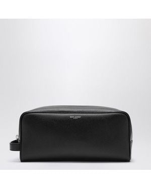 Saint Laurent Grained Leather Beauty Case - Black