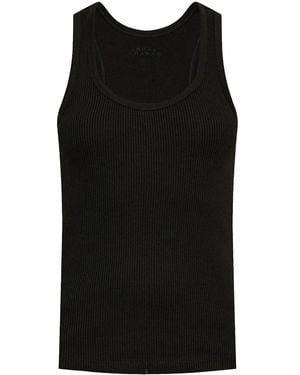 Isabel Marant Thea Tee Shirt Ribbed Scoop Tank - Black