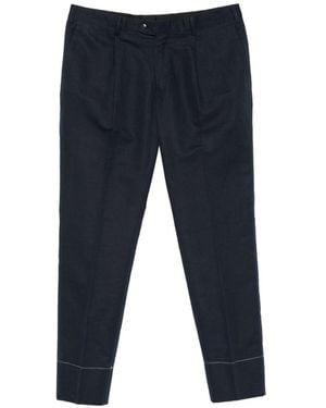 Brioni Pienza Linen And Cotton Pants - Blue